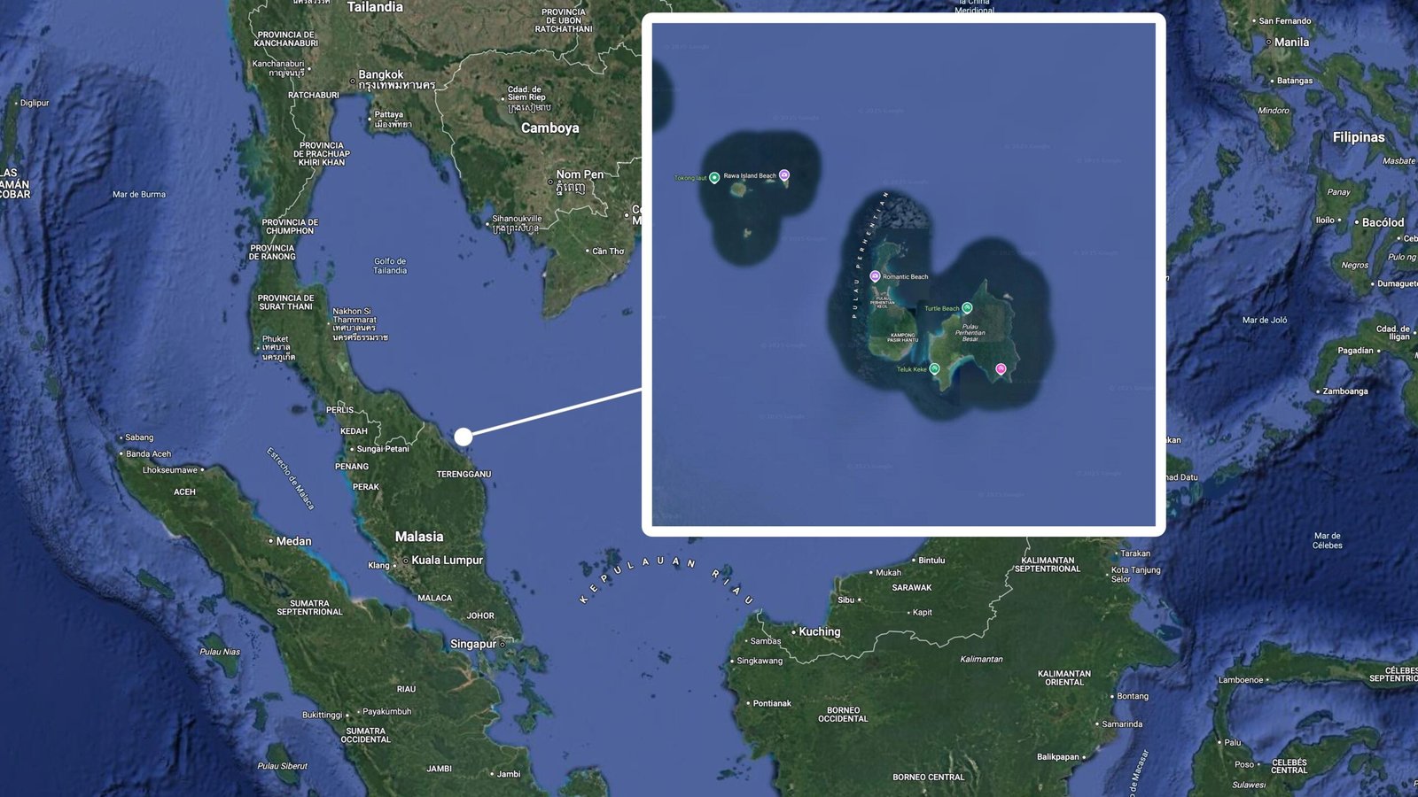 Mapa Islas Perhentian